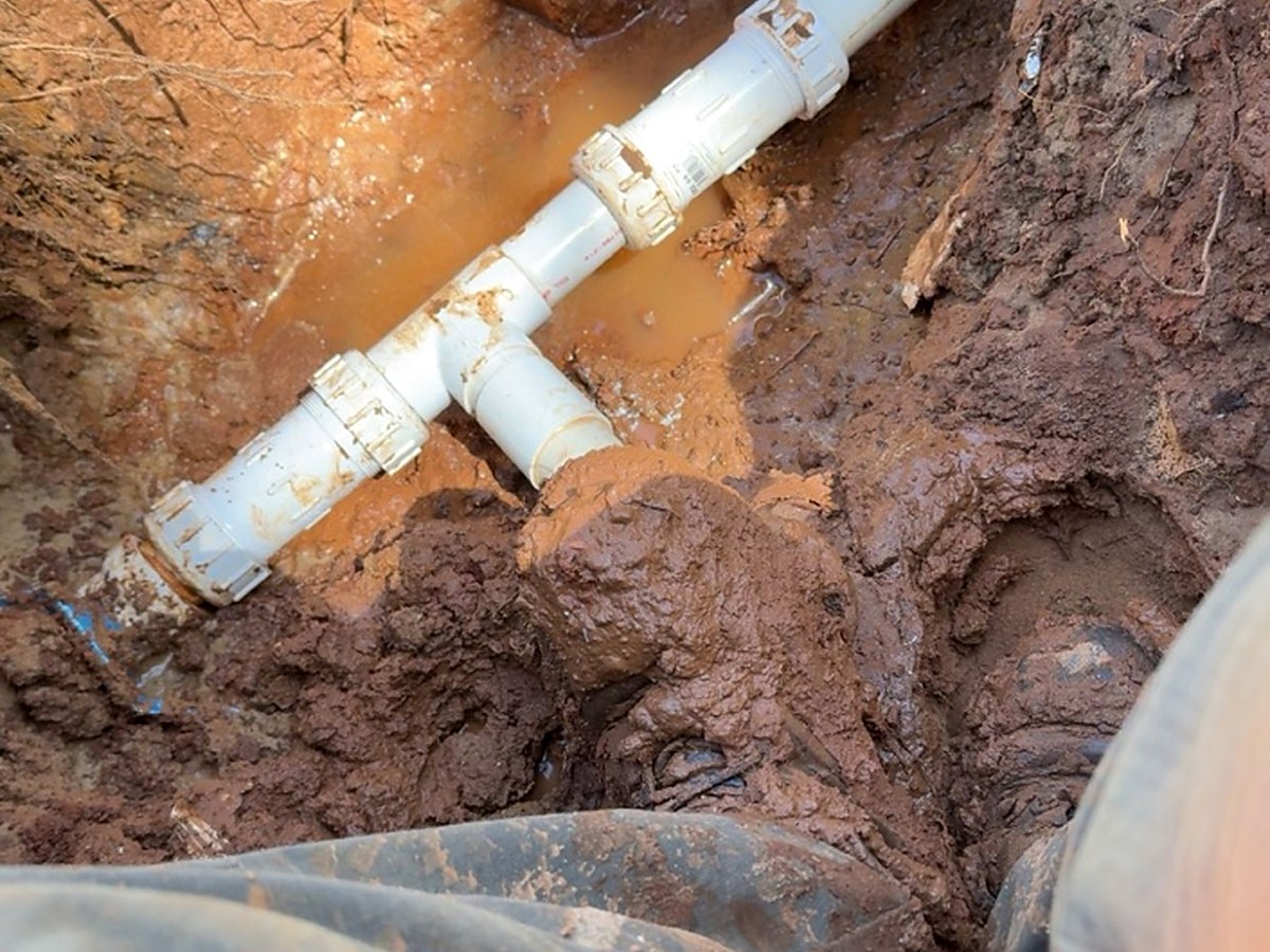 Underground PVC drain and sewer repair